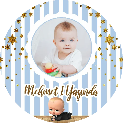 Patron Bebek Temalı yuvarlak Açacak Magneti